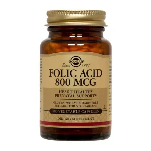 Acid folic Folacin 800 mcg, 100 tablete, Solgar
