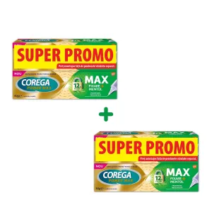 Pachet Corega Max Fixare+ Mentol duo-pack, 2x40 g, Haleon Romania