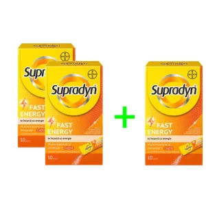 Pachet Multivitamine si minerale Supradyn Fast Energy ; 10 plicuri; Bayer